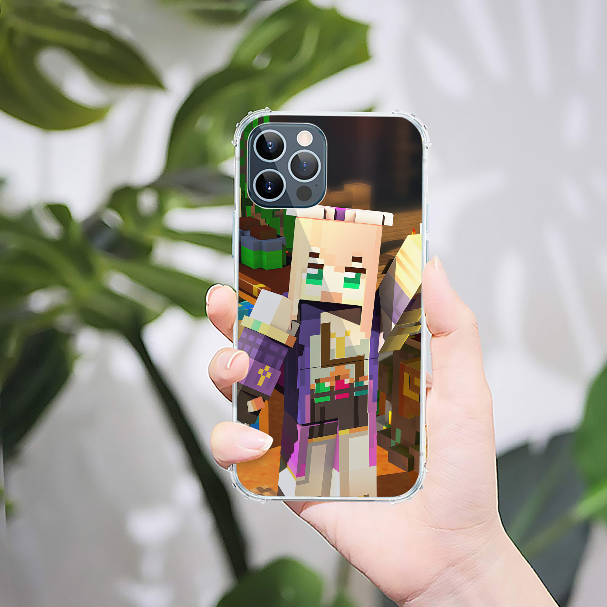 （画像用） マインクラフト ブロックの世界 Minecraft MC Block world 【iPhone 12シリーズ対応】透明スマホケース（クリアソフトケース）